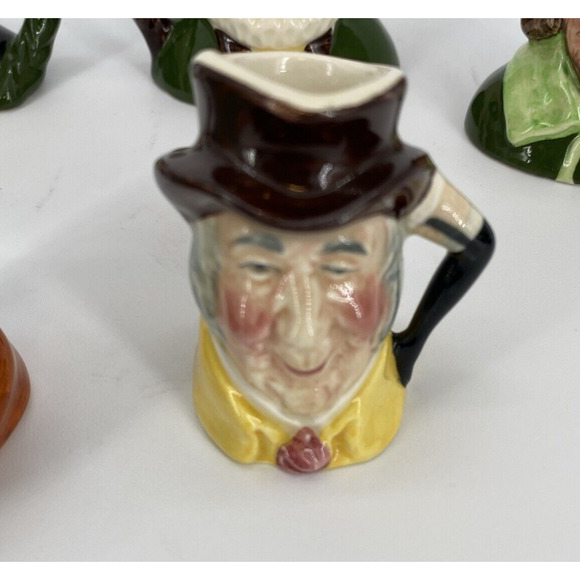 Sylvac Staffordshire Set Of 8 Ceramic Toby Pitchers 2"-3" Hand Painted England - Picture 6 of 16